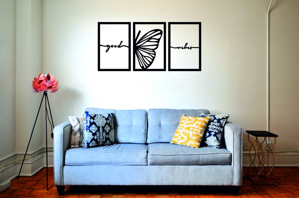 Tríptico «Good Vibes» – 3 piezas, 40 × 90 cm